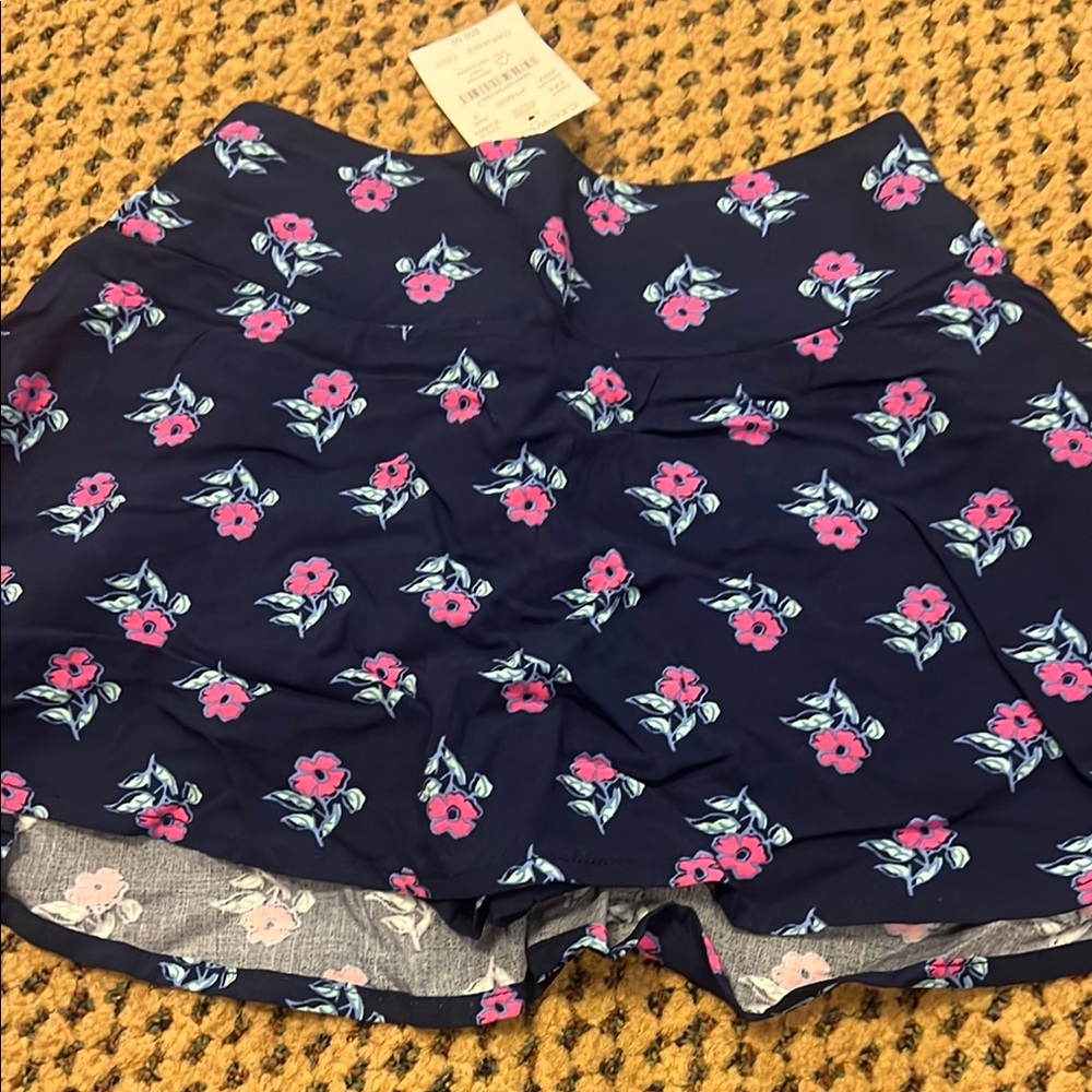 J. Crew Blue and Pink Floral Skirt